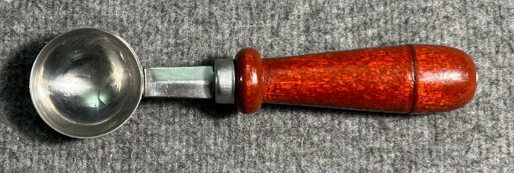 Vintage Metal Scoop with Wood Handle Stainless Steel